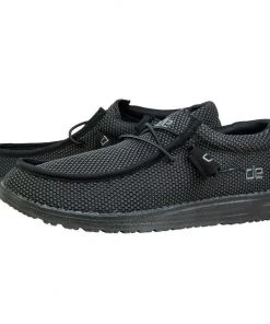 Hey Dude Wally L Sox Black Men's Shoes Comfortable Lightweight Slip On Casual
