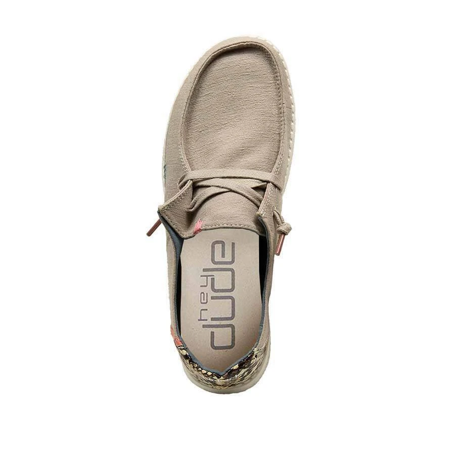 Hey Dude Shoes Hey Dude Wendy Snake Linen Coffee Women's Lightweight Comfy Shoes Slip On Casual 6 Hey Dude Shoes Hey Dude Wendy Snake Linen Coffee Women's Lightweight Comfy Shoes Slip On Casual