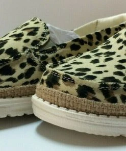 Hey Dude Wendy Lena Leopard Angora Women's Lightweight Slip On Casual Shoes Hey Dude Shoes