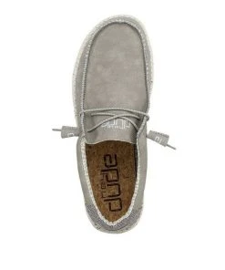 Hey Dude Shoes Hey Dude Wally Recycled Leather Silver Birch Men's Shoes Comfortable Lightweight