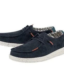 Hey Dude Wendy Corduroy Navy Women's Lightweight Shoes Slip On Casual Comfort Hey Dude Shoes
