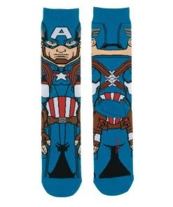 Captain America Bioworld Marvel Comics Socks Mens 8-12 Avengers Steve Rogers