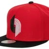 Portland Trail Blazers Mitchell & Ness NBA Snapback Hat 2Tone Hardwood Retro Cap