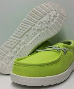 Hey Dude Wally Youth Fresh Lime Comfortable Lightweight Slip On Casual Shoes Hey Dude Shoes