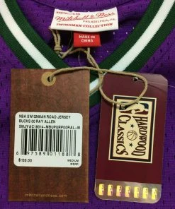 Ray Allen Milwaukee Bucks Mitchell & Ness NBA Authentic Jersey 2000-2001 Purple