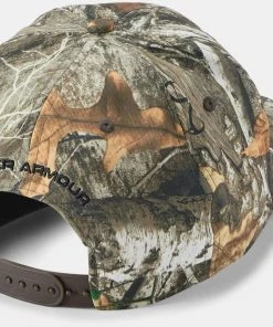 Under Armour Mens UA Hunt Camo Adjustable Hat Hunting Snapback Cap Big Flag Logo