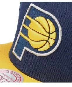 Indiana Pacers Mitchell & Ness NBA Adjustable Snapback Hat 2Tone Flat Brim Cap