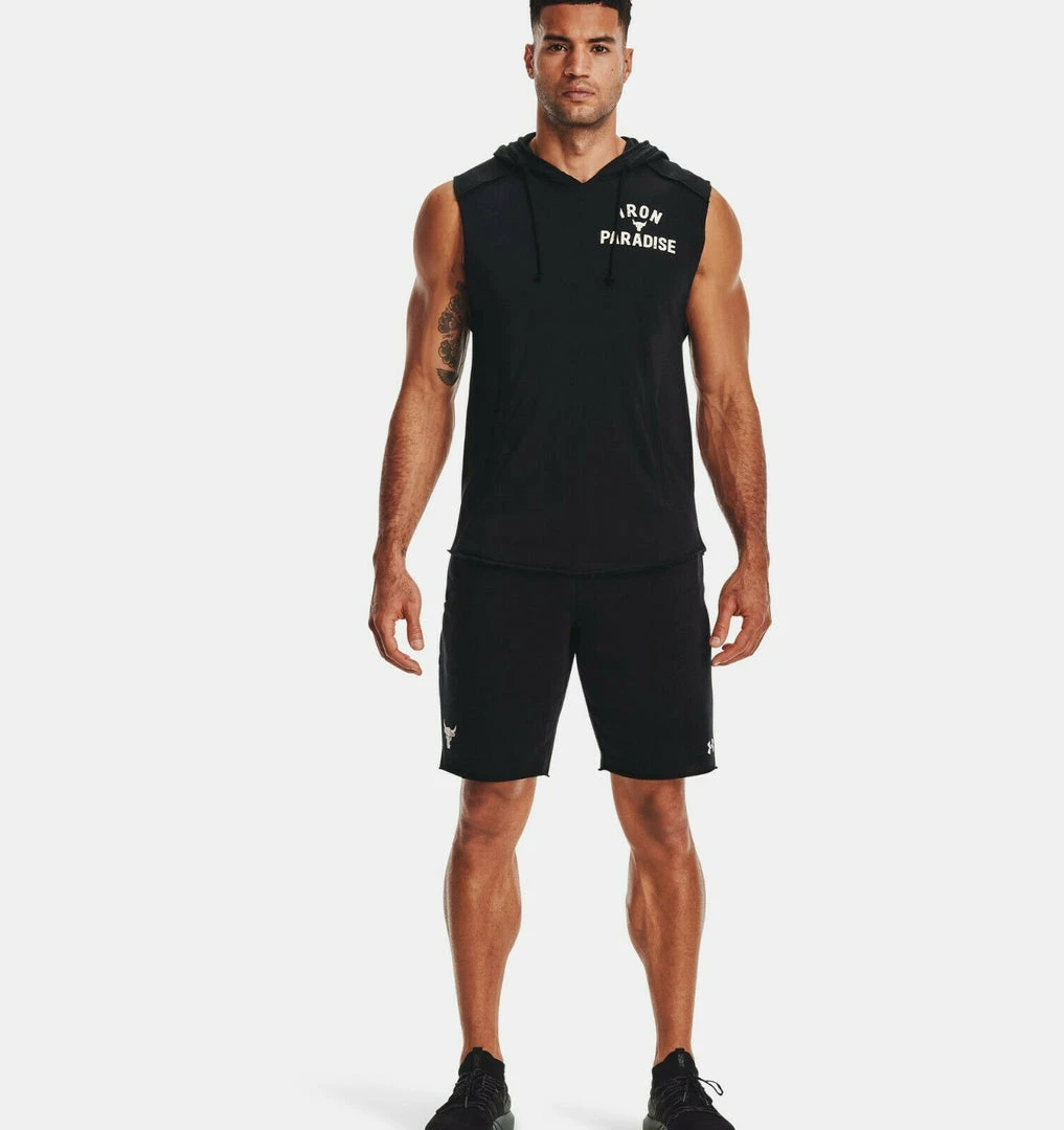 Under Armour Mens UA Project Rock Terry Sleeveless Hoodie Iron Paradise Rock 9 Under Armour Mens UA Project Rock Terry Sleeveless Hoodie Iron Paradise Rock