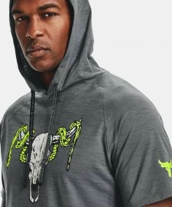 Under Armour Mens UA Project Rock Terry Snake Short Sleeve Hoodie Dwayne Johnson