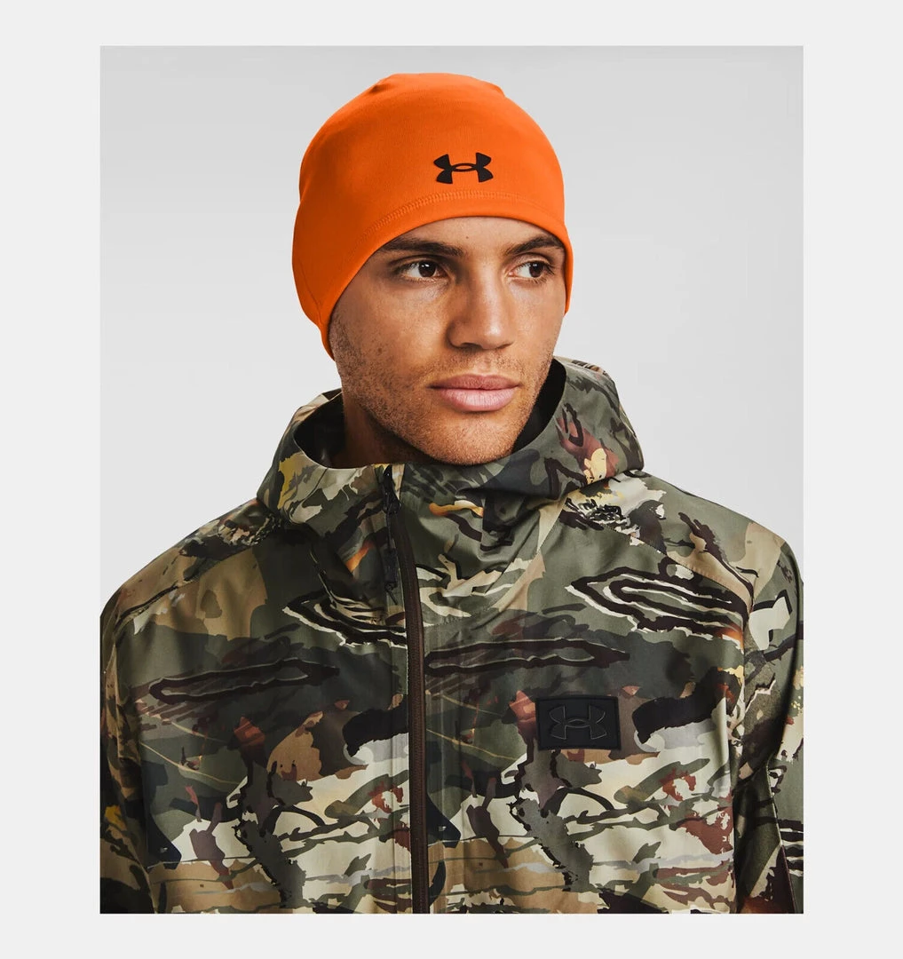 Under Armour Men's UA Fleece Storm Beanie Stocking Cap Blaze Orange Hunting Hat 2 Under Armour Men's UA Fleece Storm Beanie Stocking Cap Blaze Orange Hunting Hat