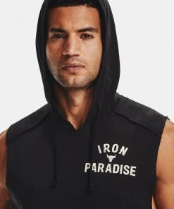 Under Armour Mens UA Project Rock Terry Sleeveless Hoodie Iron Paradise Rock 19 Under Armour Mens UA Project Rock Terry Sleeveless Hoodie Iron Paradise Rock
