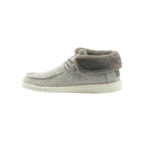Hey Dude Wendy Britt Herringbone Grey Women's Lightweight Casual Slip On Shoes Hey Dude Shoes 3 Hey Dude Wendy Britt Herringbone Grey Women's Lightweight Casual Slip On Shoes Hey Dude Shoes