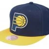 Indiana Pacers Mitchell & Ness NBA Adjustable Snapback Hat 2Tone Flat Brim Cap