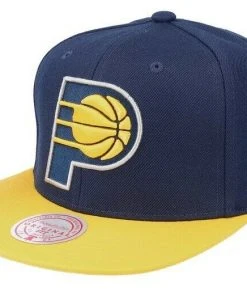 Indiana Pacers Mitchell & Ness NBA Adjustable Snapback Hat 2Tone Flat Brim Cap