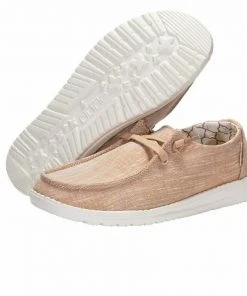 Hey Dude Wendy Canvas Sparkling Rose Gold Women's Lightweight Shoes Slip On Hey Dude Shoes