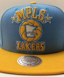Minneapolis Lakers Mitchell & Ness NBA Snapback Hat Cap Los Angeles LA 2Tone