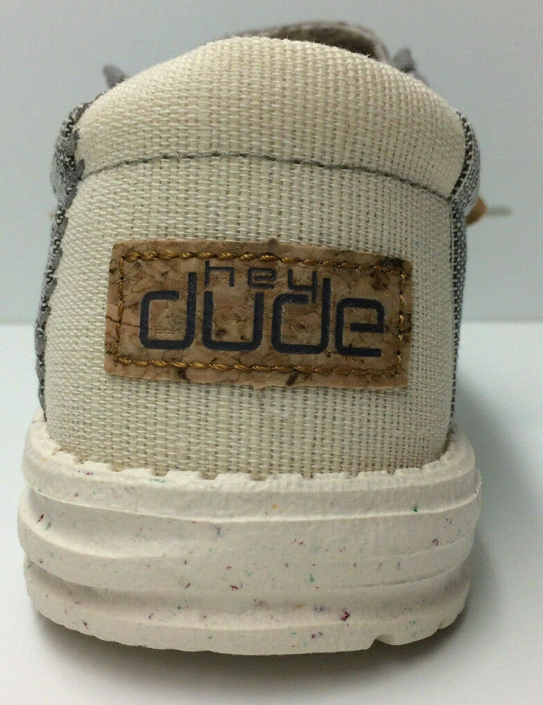 Hey Dude Wally Linen Natural Grey Casual Lightweight Comfort Slip On Men's Shoes 4 Hey Dude Wally Linen Natural Grey Casual Lightweight Comfort Slip On Men's Shoes