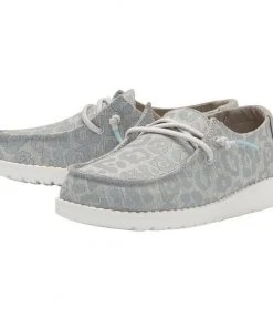 Hey Dude Wendy Youth Cat Eye Grey Shoes Comfortable Lightweight Slip On Casual