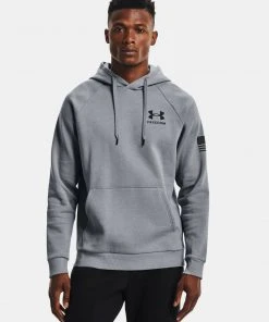 Under Armour Men's UA New Freedom Flag Logo Rival Hoodie Hooded Sweatshirt