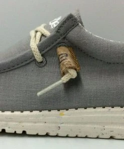 Hey Dude Wally Linen Natural Grey Casual Lightweight Comfort Slip On Men's Shoes 8 Hey Dude Wally Linen Natural Grey Casual Lightweight Comfort Slip On Men's Shoes