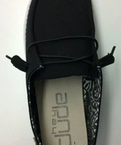 Hey Dude Wendy Classic Black Odyssey Women's Lightweight Shoes Slip On Casual Hey Dude Shoes