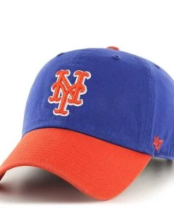 ’47 New York Mets NY '47 Brand MLB Clean Up Adjustable Strapback Hat Dad Cap 2Tone