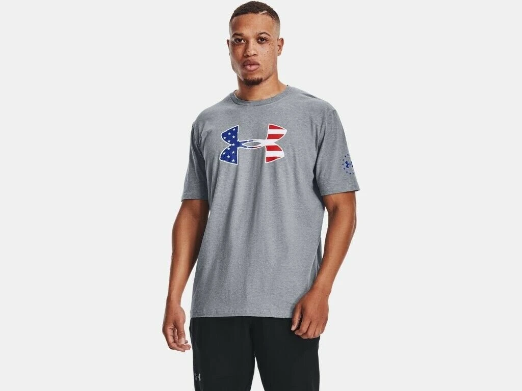 Under Armour Mens UA Freedom Big Flag Logo Short Sleeve Graphic T-Shirt SS Tee 3 Under Armour Mens UA Freedom Big Flag Logo Short Sleeve Graphic T-Shirt SS Tee