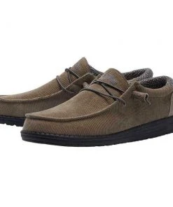 Hey Dude Wally Corduroy Tan Men's Shoes Comfortable Lightweight Slip On Casual Hey Dude Shoes