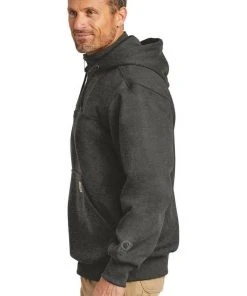 Carhartt Mens Rain Defender Paxton Heavyweight Zip Mock Hooded Sweatshirt Hoodie