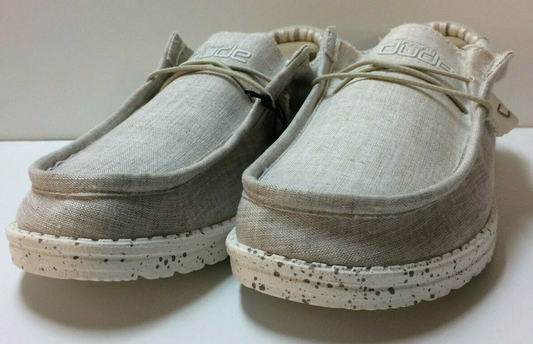 Hey Dude Wally Chambray Stone Beige Men's Shoes Comfortable Lightweight Slip On 2 Hey Dude Wally Chambray Stone Beige Men's Shoes Comfortable Lightweight Slip On