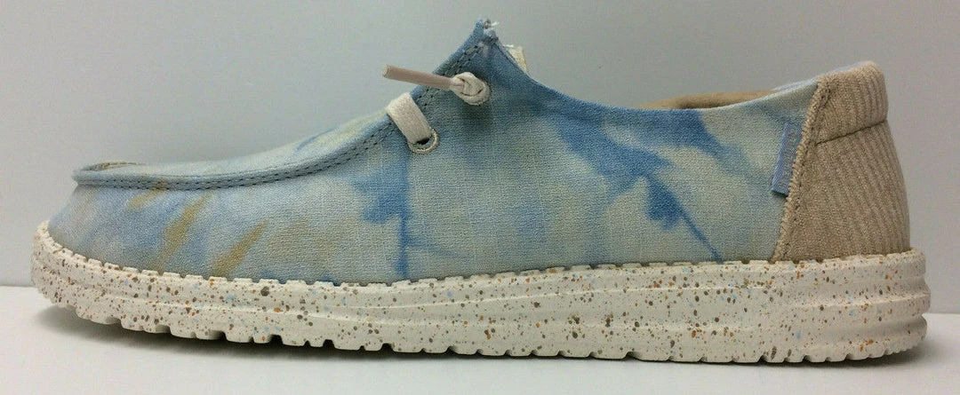 Hey Dude Wendy Tie Dye Dawn Blue Women's Lightweight Slip On Casual Shoes 3 Hey Dude Wendy Tie Dye Dawn Blue Women's Lightweight Slip On Casual Shoes
