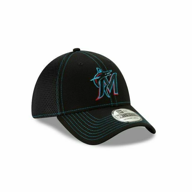 2022 Miami Marlins M New Era MLB Neo 39THIRTY Stretch Fit Flex Mesh Back Cap Hat 3 2022 Miami Marlins M New Era MLB Neo 39THIRTY Stretch Fit Flex Mesh Back Cap Hat