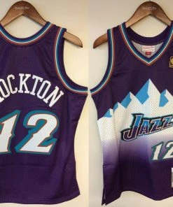 John Stockton Utah Jazz Mitchell & Ness 1996-1997 Mountains Authentic Jersey