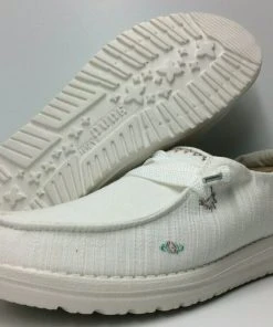 Hey Dude Wendy Flora Lily White Lightweight Casual Comfort Slip On Women's Shoes Hey Dude Shoes