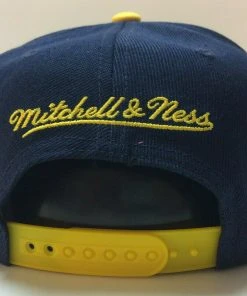 Indiana Pacers Mitchell & Ness NBA Adjustable Snapback Hat 2Tone Flat Brim Cap