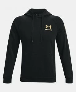 Under Armour Men's UA New Freedom Flag Logo Rival Hoodie Hooded Sweatshirt