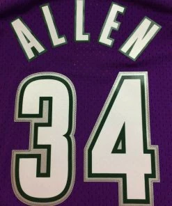 Ray Allen Milwaukee Bucks Mitchell & Ness NBA Authentic Jersey 2000-2001 Purple