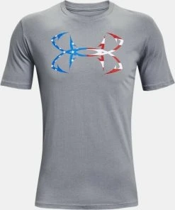 Under Armour Mens UA Freedom Hook Logo Short Sleeve Graphic T-Shirt SS Tee