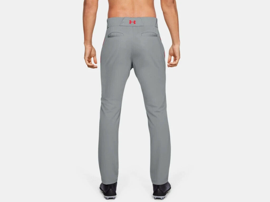Under Armour Men's Grey W/ Red Piped UA Utility Relaxed Fit Adult Baseball Pants 2 Under Armour Men's Grey W/ Red Piped UA Utility Relaxed Fit Adult Baseball Pants