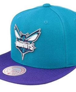 2022 Charlotte Hornets Mitchell & Ness NBA Snapback Hat Cap 2Tone Flat Brim