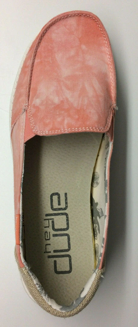 Hey Dude Wendy Lena Tie Dye Peach Women's Lightweight SlipOn Casual Shoe Comfort 6 Hey Dude Wendy Lena Tie Dye Peach Women's Lightweight SlipOn Casual Shoe Comfort