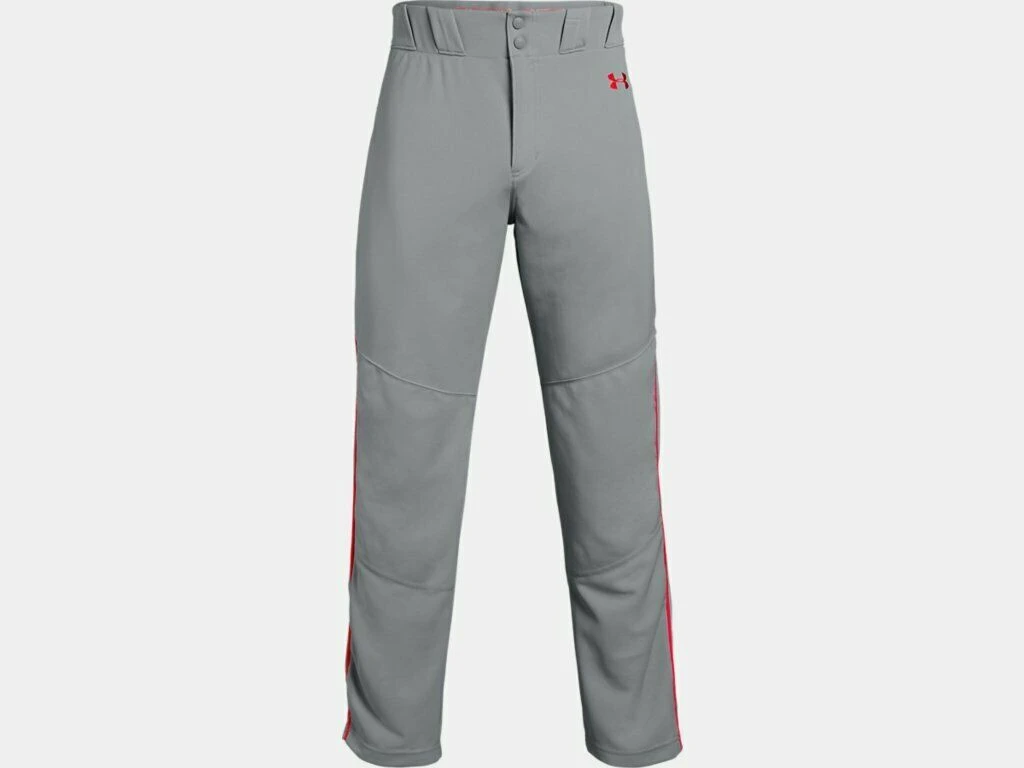 Under Armour Men's Grey W/ Red Piped UA Utility Relaxed Fit Adult Baseball Pants 4 Under Armour Men's Grey W/ Red Piped UA Utility Relaxed Fit Adult Baseball Pants