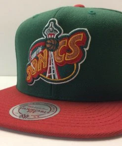 Seattle SuperSonics Mitchell & Ness NBA Snapback Hat XL Logo 2Tone Cap Sonics