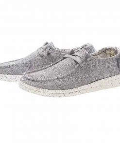 Hey Dude Wendy Linen Hey Dude Shoes Hey Dude Wendy L Linen Iron Lightweight Casual Comfortable Slip On Women's Shoes