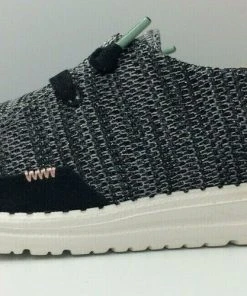 Hey Dude Wendy Canvas Sparkling Black Women's Lightweight Casual Shoes Slip On