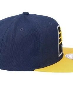 Indiana Pacers Mitchell & Ness NBA Adjustable Snapback Hat 2Tone Flat Brim Cap
