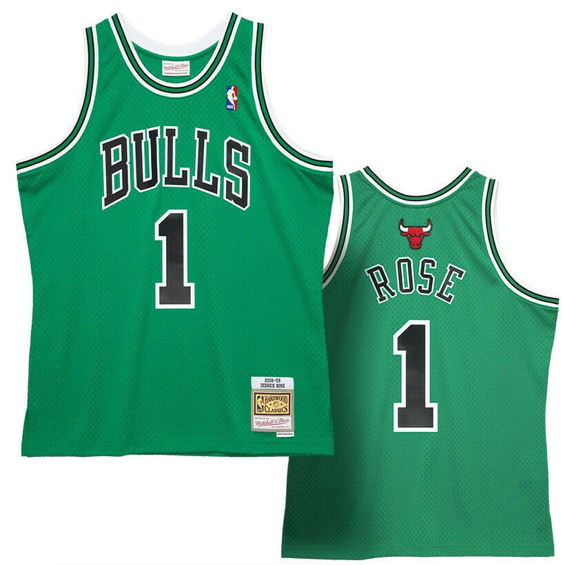 NBA Derrick Rose Chicago Bulls Mitchell & Ness Authentic St. Patrick's Day Jersey 1 NBA Derrick Rose Chicago Bulls Mitchell & Ness Authentic St. Patrick's Day Jersey