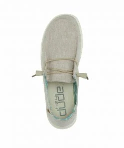 Hey Dude Shoes Hey Dude Wendy Chambray Beige Women's Lightweight Shoes Slip On Casual Comfort