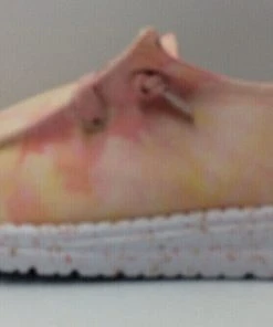 Hey Dude Wendy Lemon Ombre Tie Dye Women's Lightweight Slip On Casual Shoes Hey Dude Shoes