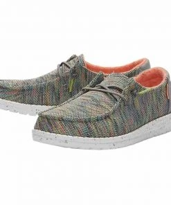 Hey Dude Shoes Hey Dude Wendy Sox Peacock Pink Lightweight Casual Comfort Slip On Women's Shoes